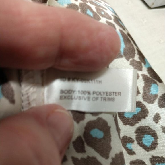 BeautiControl Women's Robe Beige Blue Leopard Print Long Sleeve Tie Waist - Picture 5 of 5